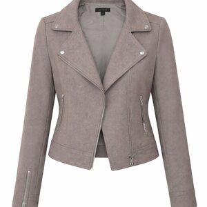 Ann Taylor Cropped Moto Jacket Women’s Small Gray/Taupe  Style. Size Large